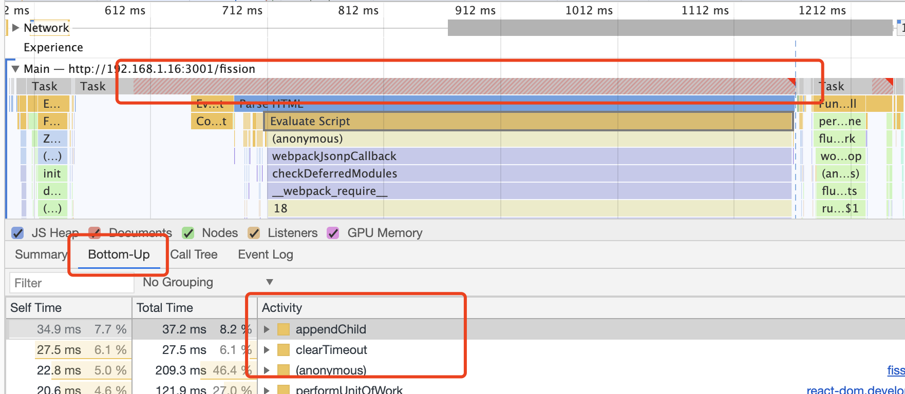 chrome: performance-details